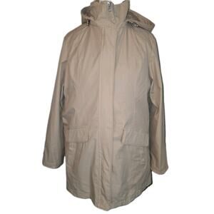 NWT L Women's 3-in-1 Tan Full Zip/Snap Up Jacket by Land's End